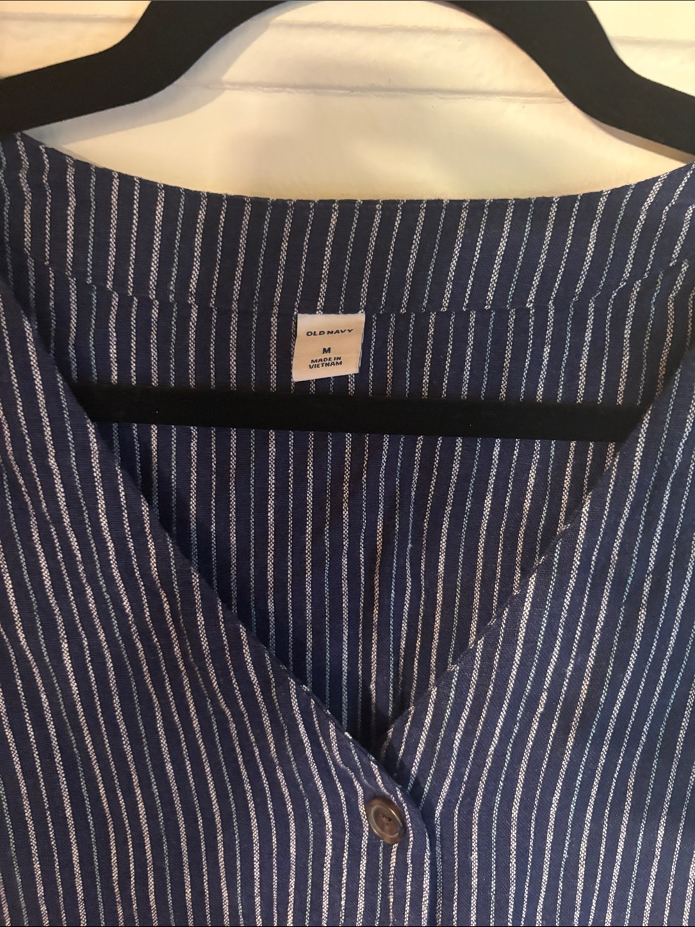 Old Navy Navy and White Striped Sleeveless Midi Dress